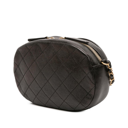 Chanel CC Quilted Lambskin Coco Midnight Camera Bag