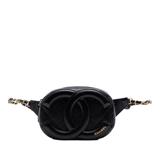 Chanel CC Quilted Lambskin Coco Midnight Camera Bag