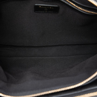 Chanel CC Quilted Lambskin Double Zip Crossbody