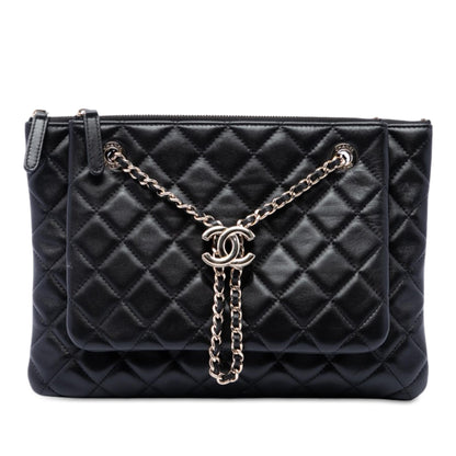 Chanel CC Quilted Lambskin Double Zip Crossbody