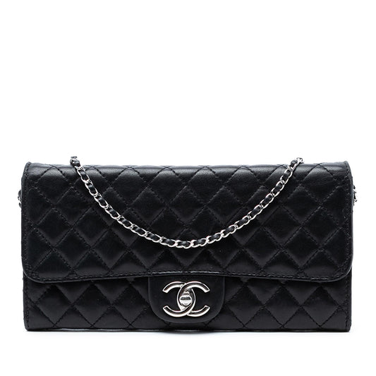 Chanel CC Quilted Lambskin East West Wallet on Chain
