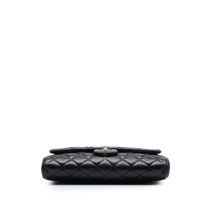 Chanel CC Quilted Lambskin Flap Clutch with Chain