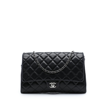 Chanel CC Quilted Lambskin Flap Clutch with Chain