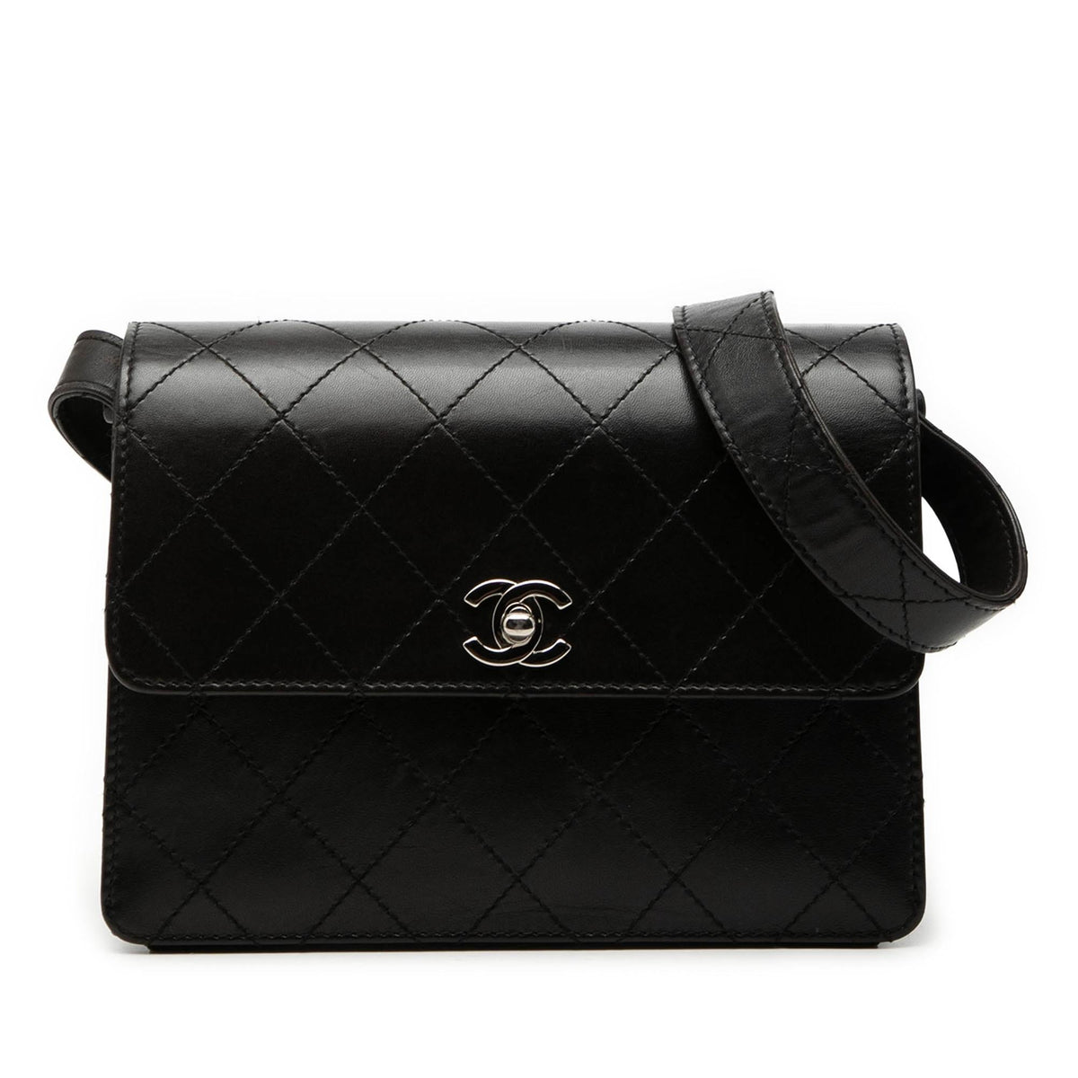 Chanel CC Quilted Lambskin Flap Shoulder Bag