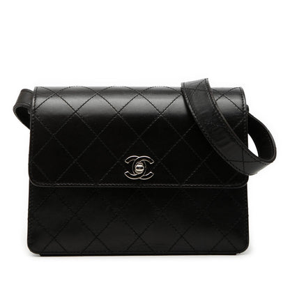 Chanel CC Quilted Lambskin Flap Shoulder Bag