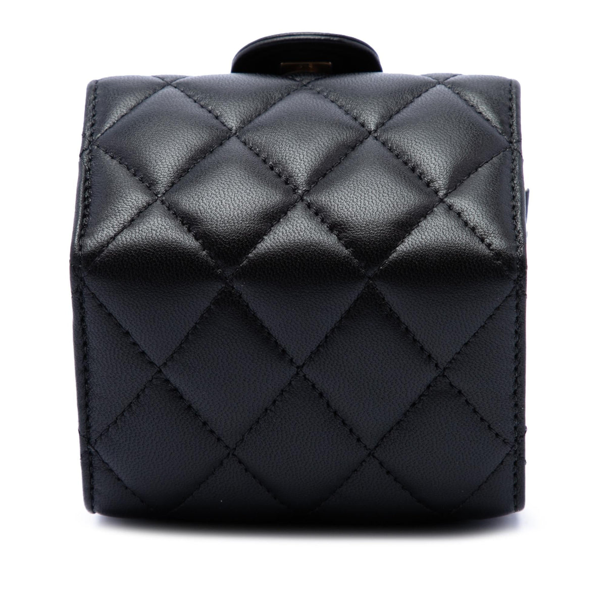 Chanel CC Quilted Lambskin Foldable Jewelry Box with Chain