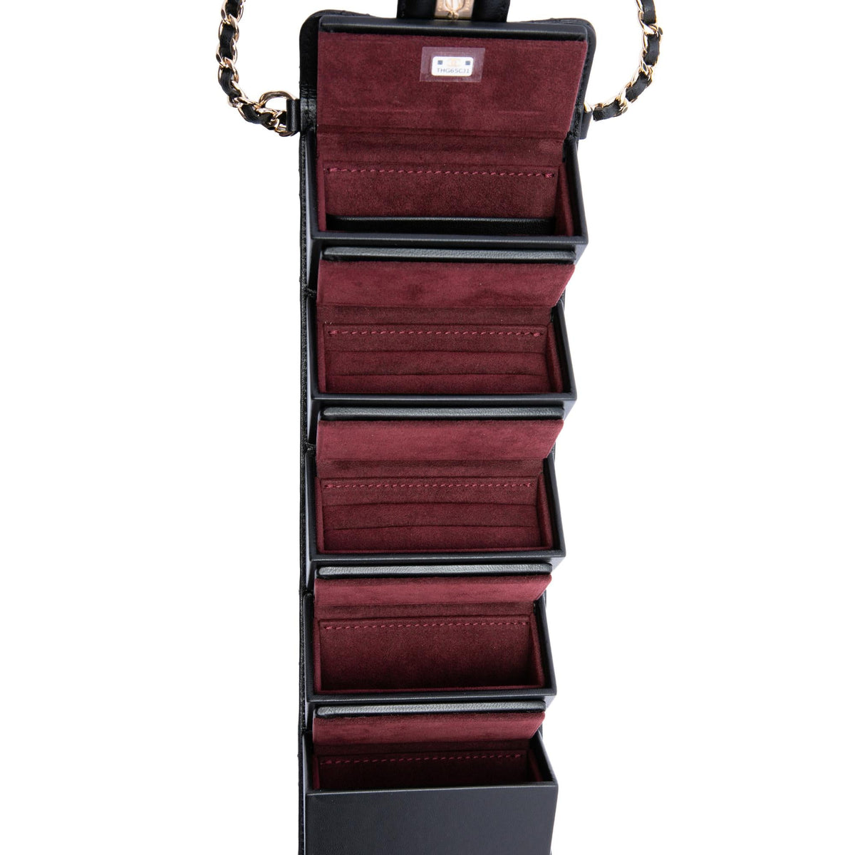Chanel CC Quilted Lambskin Foldable Jewelry Box with Chain
