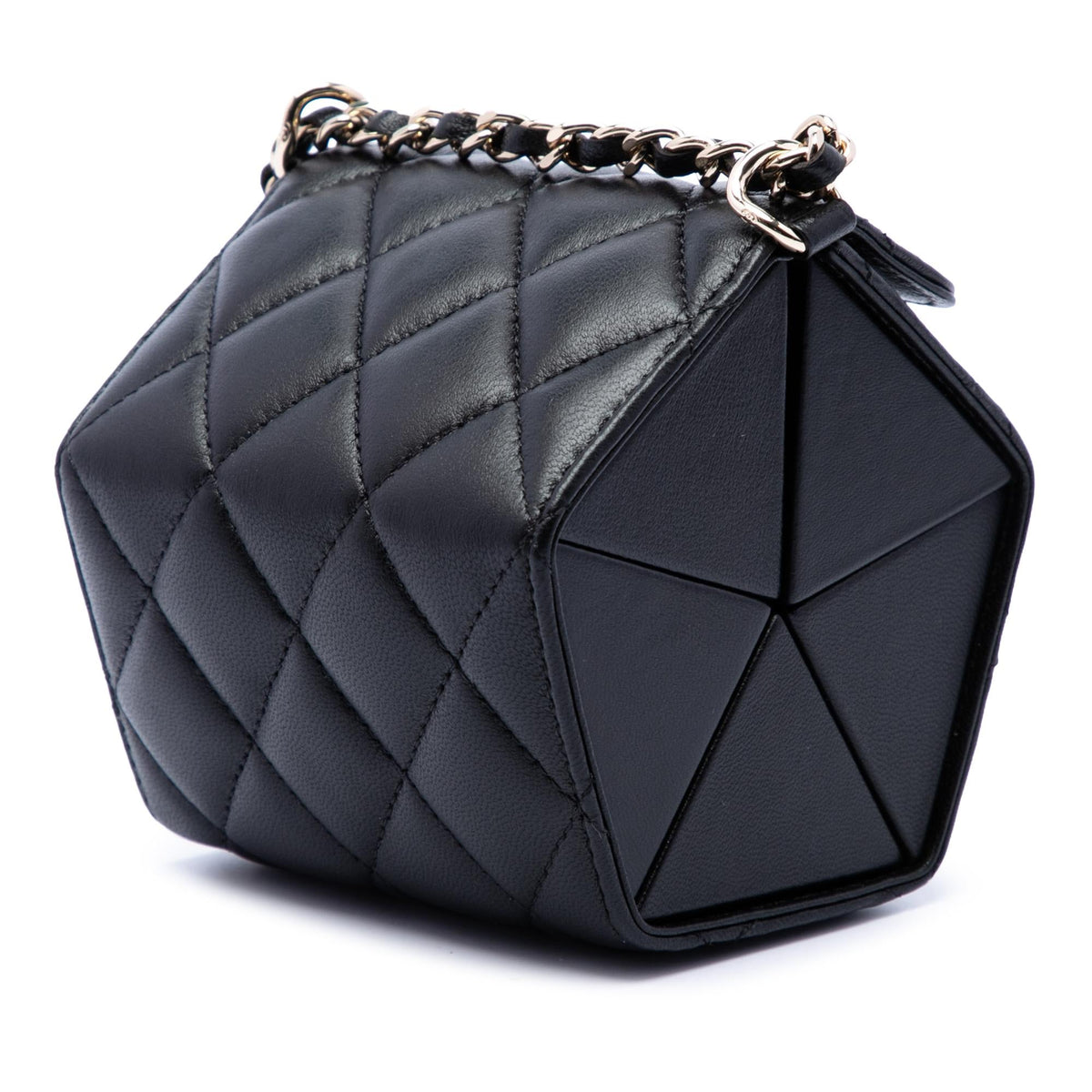 Chanel CC Quilted Lambskin Foldable Jewelry Box with Chain