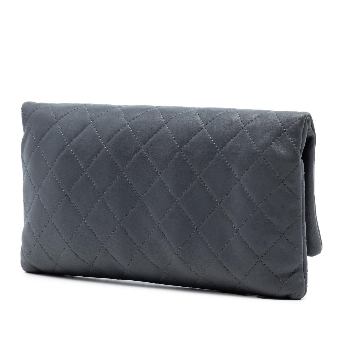 Chanel CC Quilted Lambskin Foldover Clutch