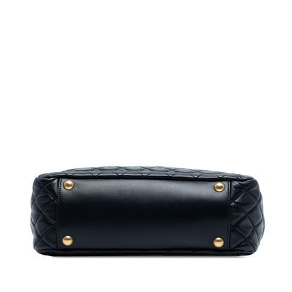 Chanel CC Quilted Lambskin Front Pocket Shopping Tote