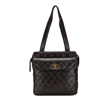 Chanel CC Quilted Lambskin Front Pocket Tote