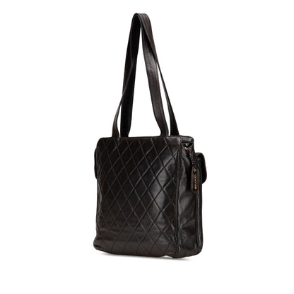 Chanel CC Quilted Lambskin Front Pocket Tote