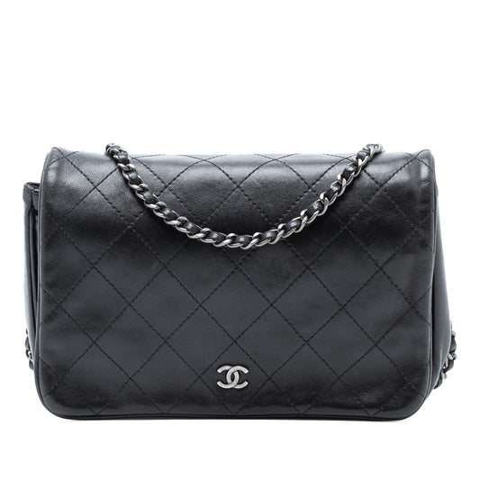 Chanel CC Quilted Lambskin Full Flap Wallet on Chain