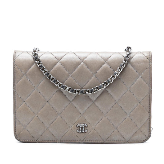 Chanel CC Quilted Lambskin Full Flap Wallet on Chain
