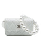 Chanel CC Quilted Lambskin Maxi Pearl Chain Strap