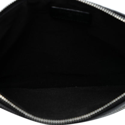 Chanel CC Quilted Lambskin Multi Zip Clutch