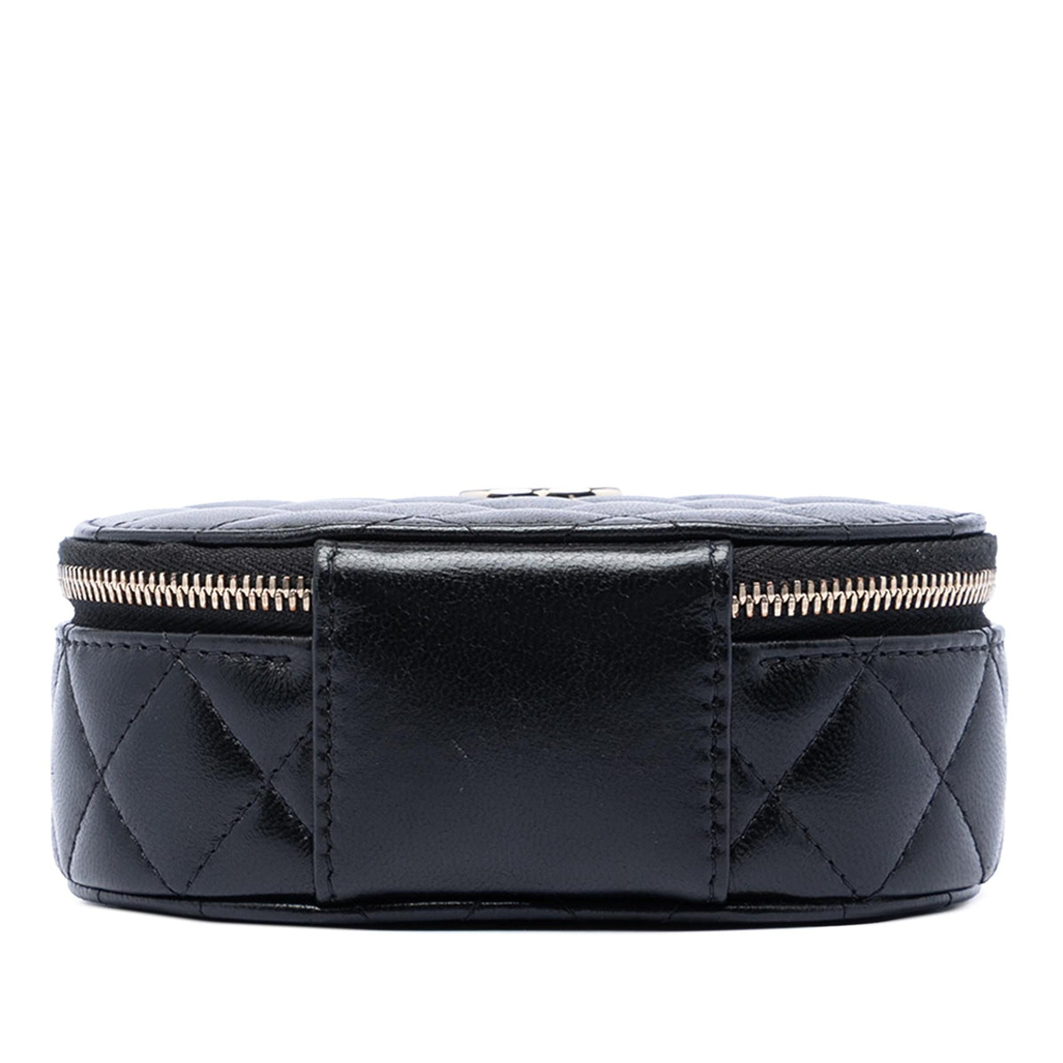 Chanel CC Quilted Lambskin Oval Top Handle Clutch