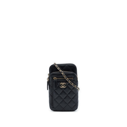 Chanel CC Quilted Lambskin Phone Holder With Chain