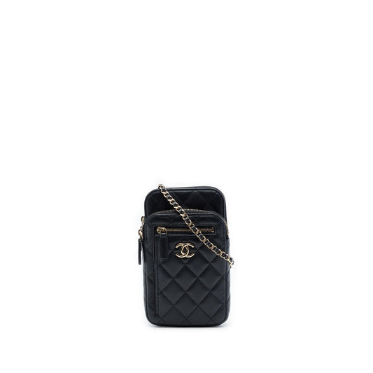 Chanel CC Quilted Lambskin Phone Holder With Chain