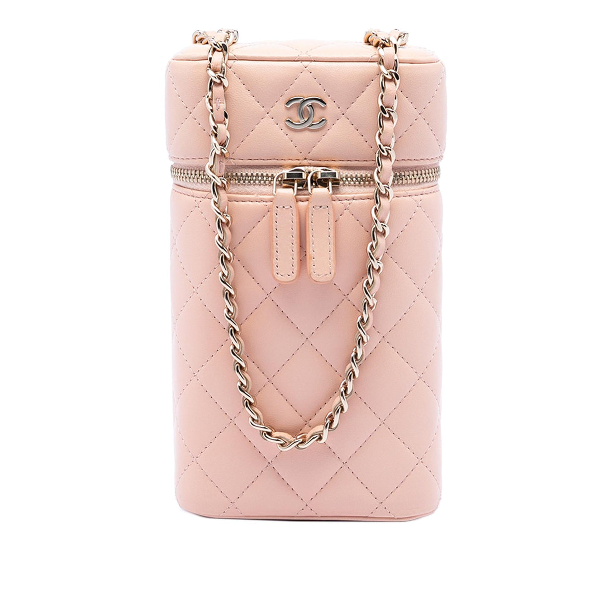 Chanel CC Quilted Lambskin Phone Holder with Chain