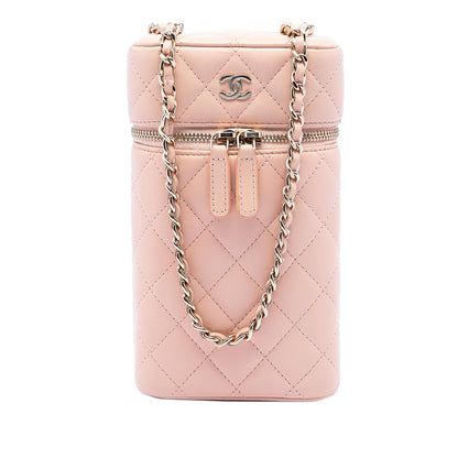 Chanel CC Quilted Lambskin Phone Holder with Chain