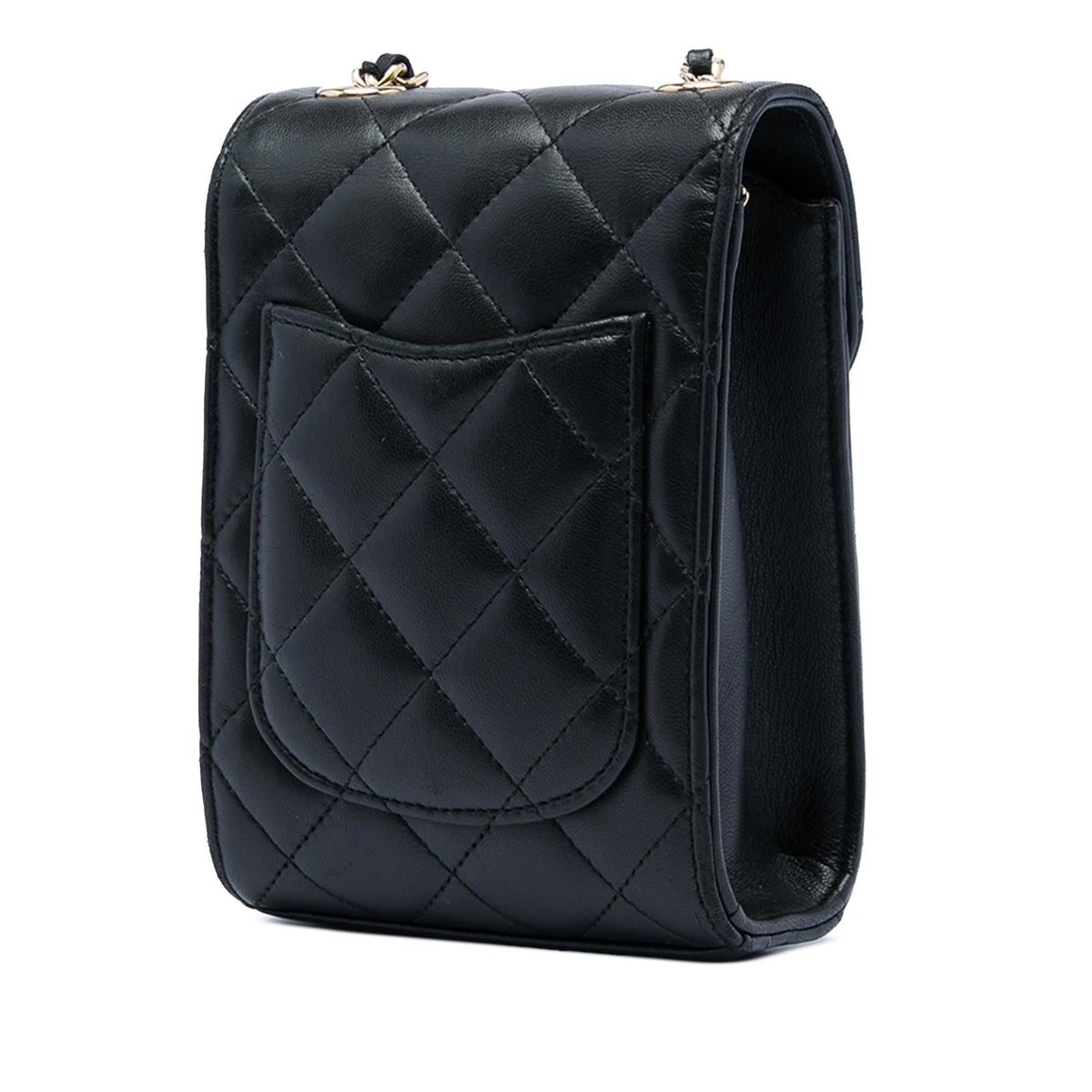 Chanel CC Quilted Lambskin Phone Holder with Chain