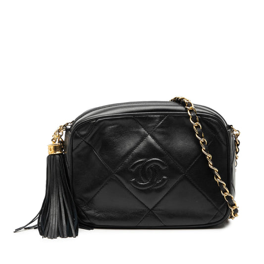 Chanel CC Quilted Lambskin Tassel Camera Bag