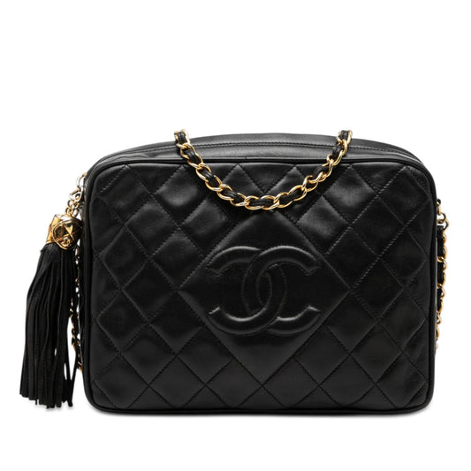 Chanel CC Quilted Lambskin Tassel Camera Bag
