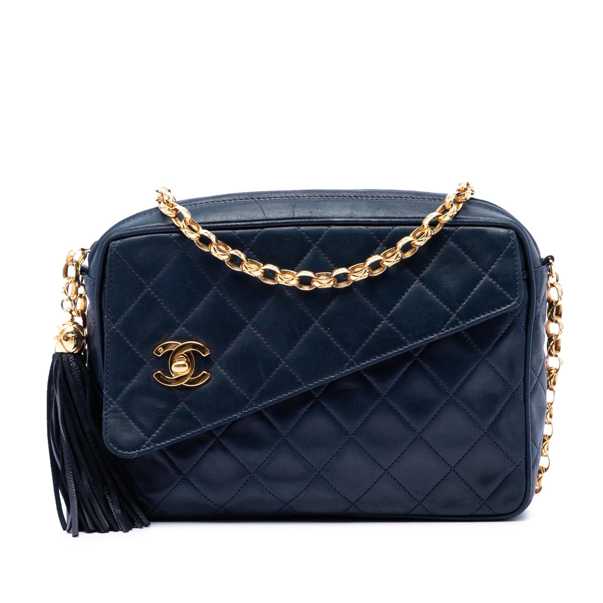 Chanel CC Quilted Lambskin Tassel Camera Bag