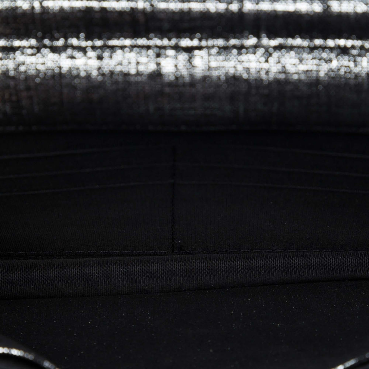 Chanel CC Quilted Metallic Fabric Wallet On Chain