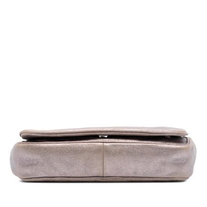 Chanel CC Quilted Metallic Lambskin Wallet On Chain