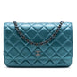 Chanel CC Quilted Metallic Lambskin Wallet On Chain