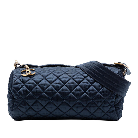 Chanel CC Quilted Nylon Crystal Barrel Crossbody