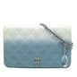 Chanel CC Quilted Ombre Patent and Aged Calfskin Crystal Wallet On Chain