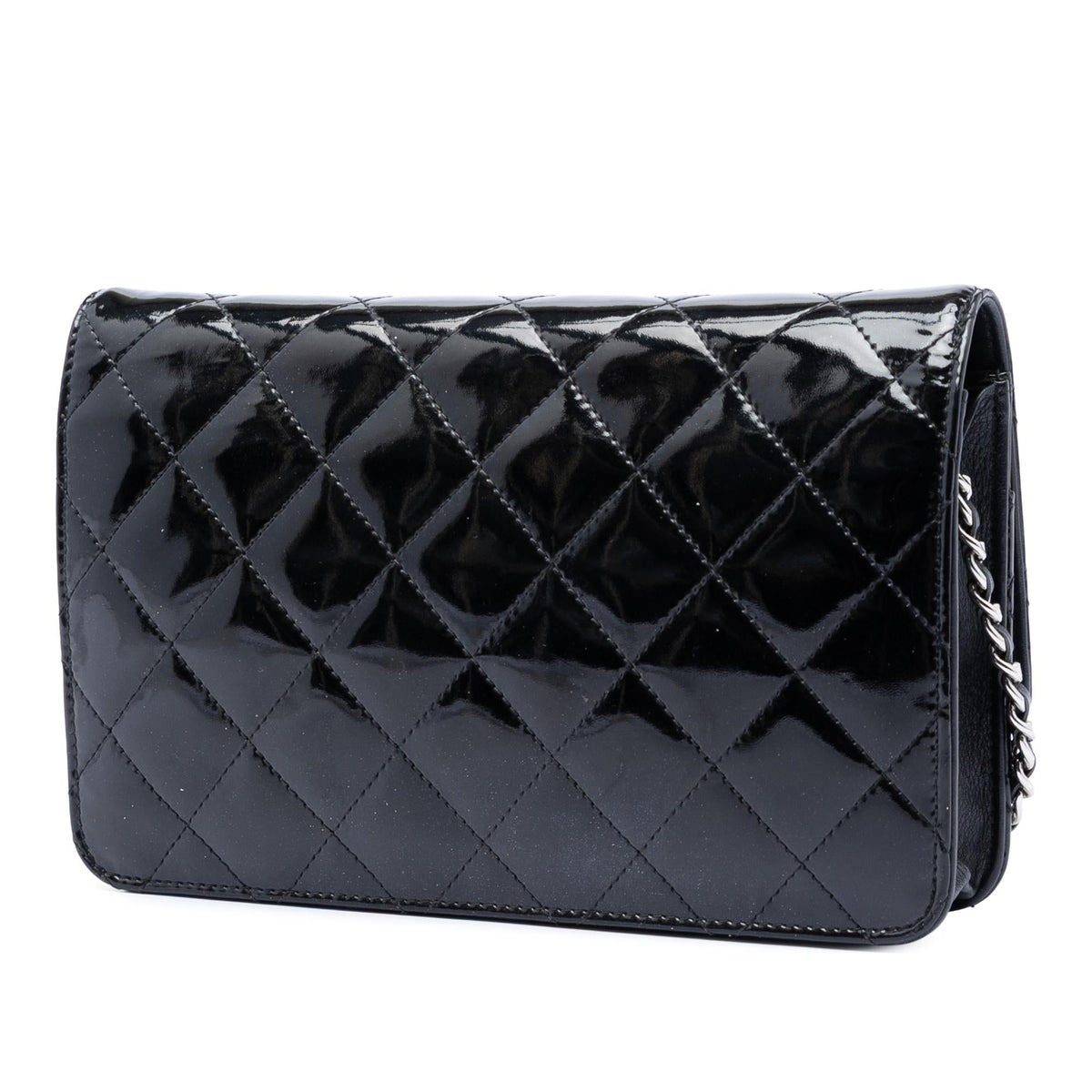 Chanel CC Quilted Patent Brilliant Wallet On Chain