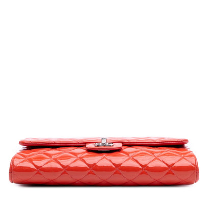 Chanel CC Quilted Patent Clutch with Chain