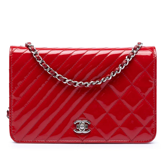 Chanel CC Quilted Patent Coco Boy Wallet On Chain