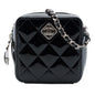 Chanel CC Quilted Patent Diamond Resin Clutch With Chain