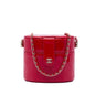 Chanel CC Quilted Patent Round Vanity Case with Chain