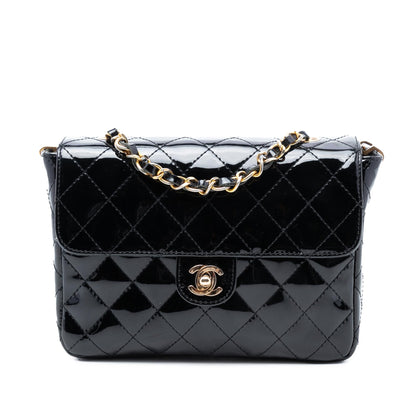Chanel CC Quilted Patent Straight Single Flap