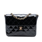 Chanel CC Quilted Patent Straight Single Flap