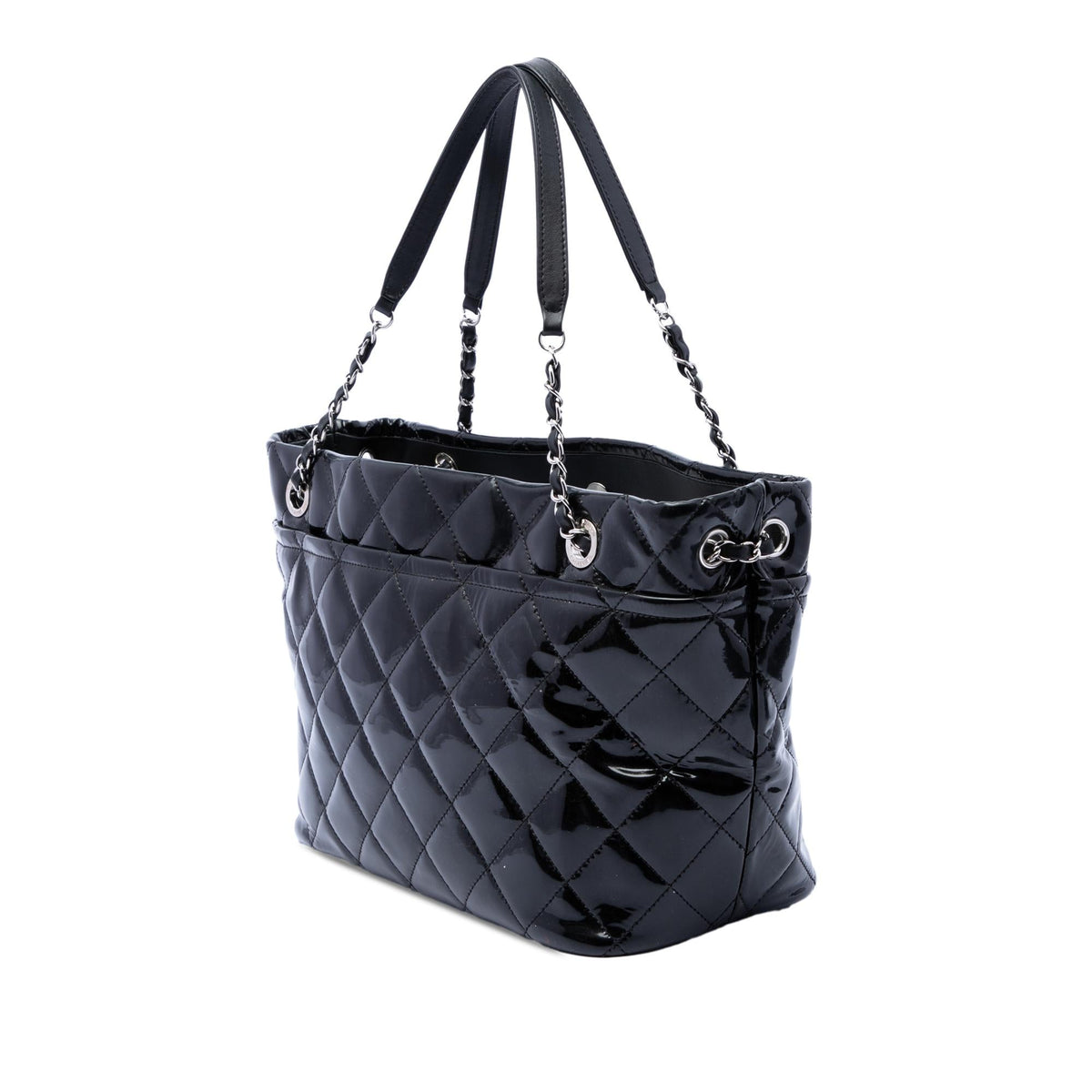 Chanel CC Quilted Patent Timeless Soft Tote