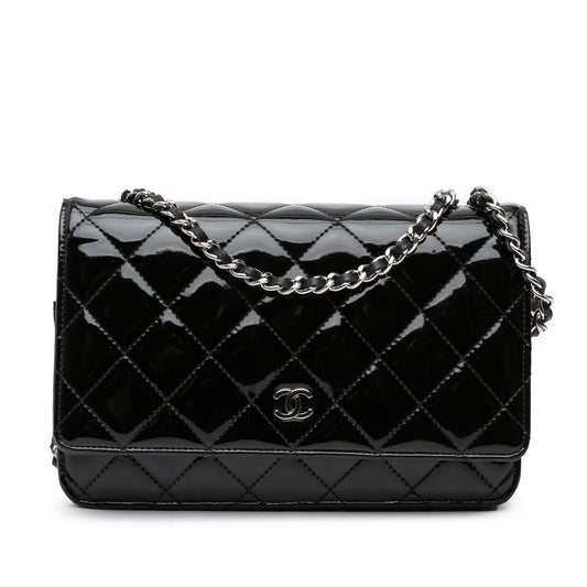 Chanel CC Quilted Patent Wallet On Chain