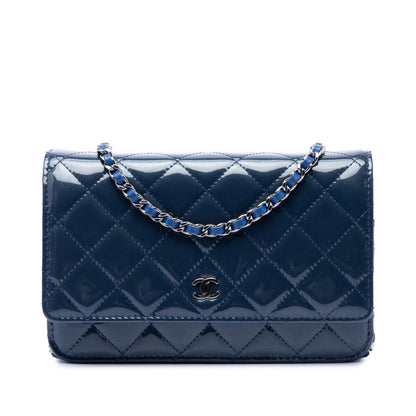 Chanel CC Quilted Patent Wallet On Chain