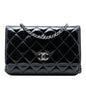 Chanel CC Quilted Shiny Aged Calfskin Wallet On Chain