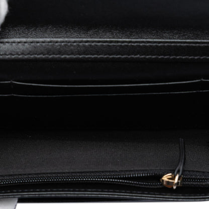 Chanel CC Quilted Shiny Lambskin Ribbon Long Clutch on Chain