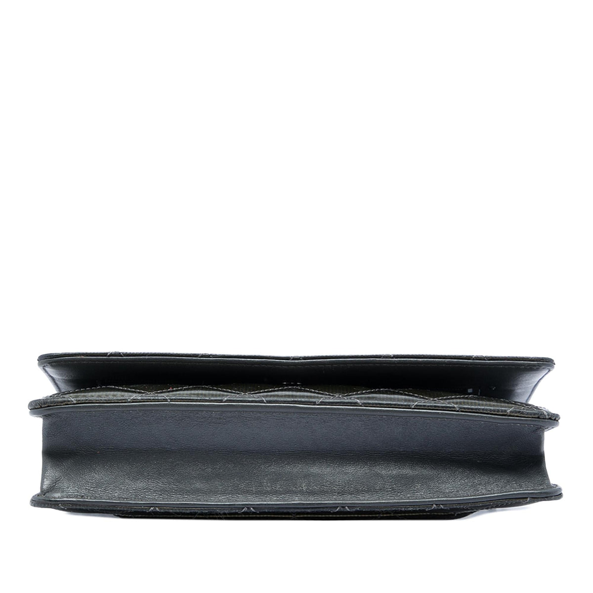 Chanel CC Quilted Striated Metallic Patent Wallet on Chain