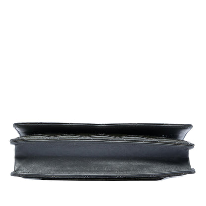 Chanel CC Quilted Striated Metallic Patent Wallet on Chain