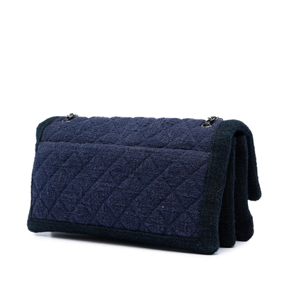 Chanel CC Quilted Tweed Accordion Flap