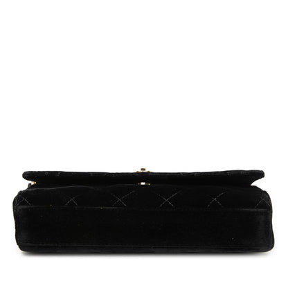 Chanel CC Quilted Velvet Chain Shoulder Bag